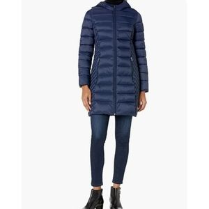 🔥Tommy Hilfiger Women's Mid Length Chevron Quilted Packable Down Jacket